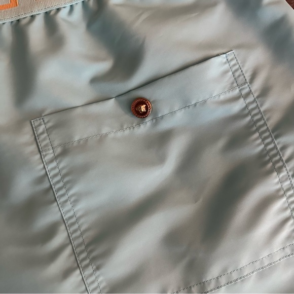 Versace Greca Swim Trunks in Light Blue/Gold - Picture 8 of 8